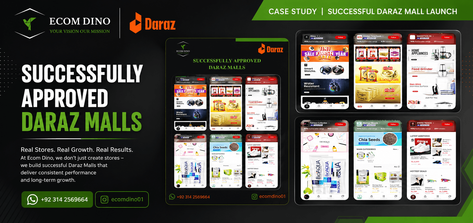 EcomDino, successfully approved Daraz Malls showcase